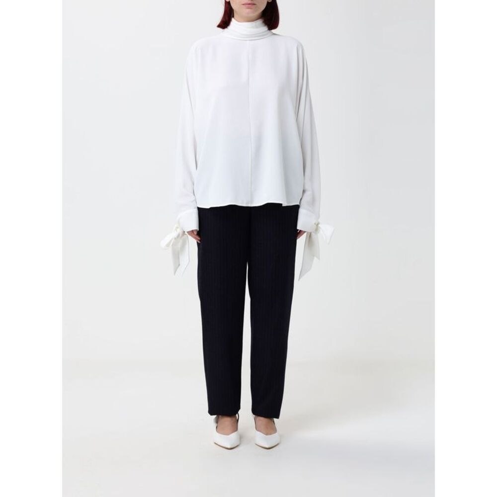 Emporio Armani Women High-Neck Criªpe Emporio Armani Blouse With Lace Inserts